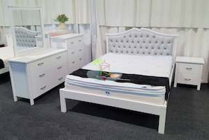 Bedroom Suite: Miko&Patty# NZ Pine Button Tufted Bedroom Suite | Queen| TR