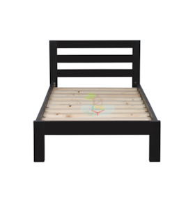 Tina# NZ Pine Simplicity Bed Frame | Single | Black color | LS