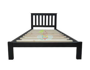 Classic# NZ Pine Simplicity Bed Frame | Single | Black color | LS