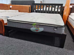 Classic# NZ Pine Simplicity Bed Frame | Double | Black color | LS