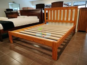 Classic# NZ Pine Simplicity Bed Frame | Queen | Pine color | LS