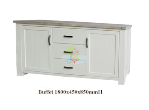 Ashland# Acacia White&Wood Ash Top Buffet | 1.8M | LS