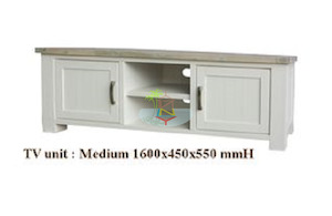 Ashland# Acacia White&Wood Ash Top TV Unit | LS