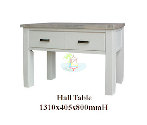 Ashland# Acacia White&Wood Ash Top Hall Table | LS