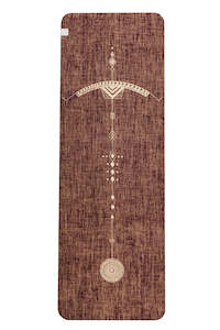 Products: Bow and Arrow Design Printed on  Red Wine coloured PER and Organic Jute Yoga Mat.