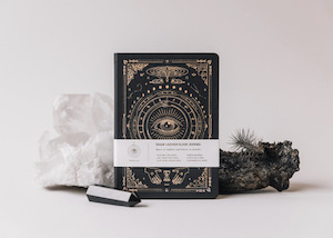 VEGAN LEATHER JOURNAL- BLACK  - LINED