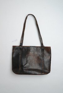 70s vintage distressed leather tote - YOHOZO STUDIO