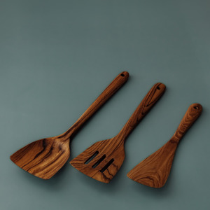 Combo Sets: Handcrafted Teak Spatula Set (3-Piece) - Non-Scratch Wooden Cookware Trio