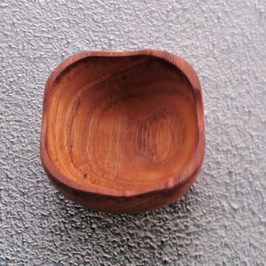 Handcrafted Small Square Wooden Bowl 6 cm – Sustainable Kitchenware from Yompai