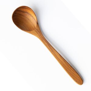 Spoons Knives And Forks: Handcrafted Deep-Bowl Teak Soup Spoon (18cm)