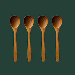 Wooden Kitchen Utensils: Set of 4 Handcrafted Wooden Soup Spoons | Yompai  NZ