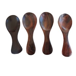Spoons Knives And Forks: Handmade Wooden Rosewood Spice Spoons Set of 4   | Yompai NZ