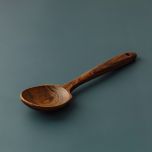My First Big Spoon: Wide-Head Teak Explorer Spoon