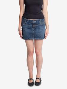 Washed Denim Mini Skirt