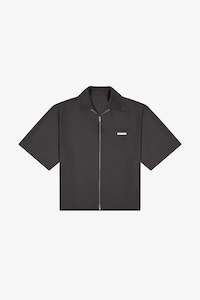 Ontempo-Style_YK-12584: DRILL COLLARED SHIRT | CHARCOAL DRILL