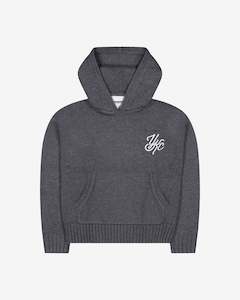 Merino Blend Knit Hoodie | Charcoal
