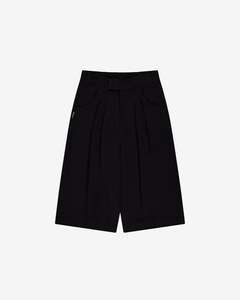 Shorts: Double Pleated Shorts | Black
