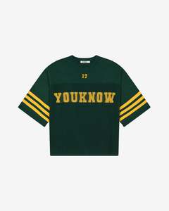 T Shirts: American Football Knit Jersey | Dark Green