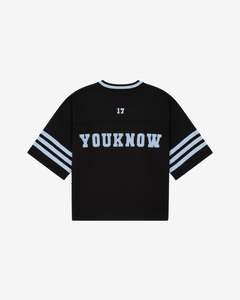 T Shirts: American Football Knit Jersey | Black/Blue