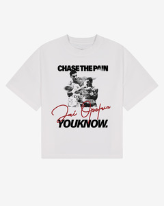 T Shirts: YK x Jai Chase the Pain Tee | White