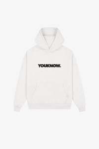 Block Hoodie | White Marle