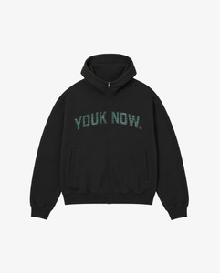 New Arrivals: Offset Zip Up Hoodie | Black/Tartan