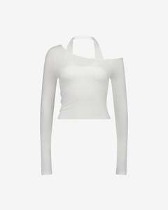 Nothing Layered Halter Longsleeve | Cloud White