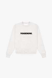 Block Crewneck | White Marle