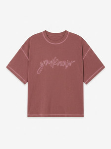 Contrast Stitch Tee | Brown
