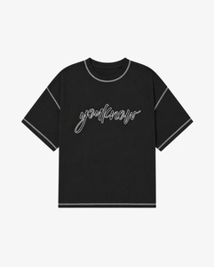Contrast Stitch Tee | Black