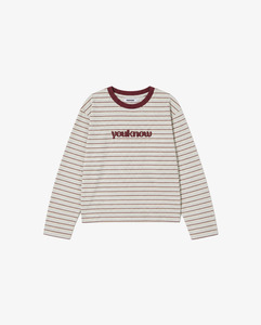 Kids Striped LS Tee | GREY MARLE