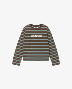 Kids Striped LS Tee | Brown