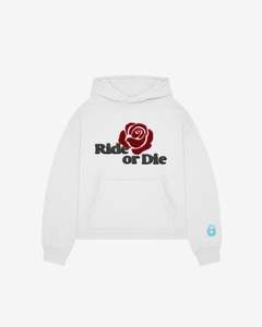 Ride or Die Oversized Hoodie | White Marle