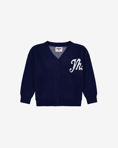 Kids Cotton Knit Cardigan | Navy