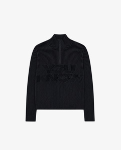 New Arrivals: Rib Knit Quarter Zip | Black