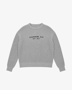 Knit Chunky Crew Sweater | Grey