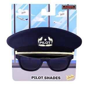 Sun Staches: Big Characters Black Cap Pilot  Sun-Staches