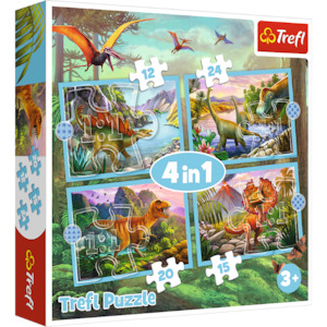 Junior Puzzles: Trefl "4in1" - Unique Dinosaurs