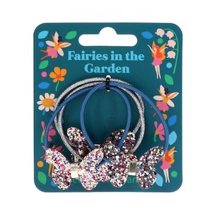 Kids Toys Gifts: Glitter butterfly hair bands (set of 4) - Fairies in the Garden