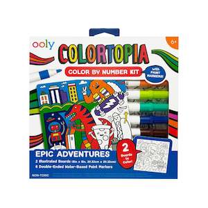 In Stock: Colortopia Paint Marker By Number Kit - Epic Adventures (8 PC Set)