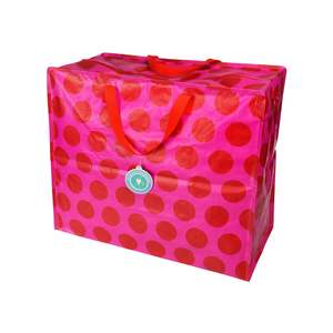 Rex London: Jumbo Storage Bag - Red on Pink Spotlight