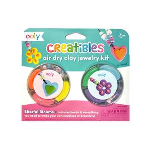 Creatibles: Air Dry Clay Jewellery Kit - Blissful Blooms (Set of 6 Colours + Accessories)