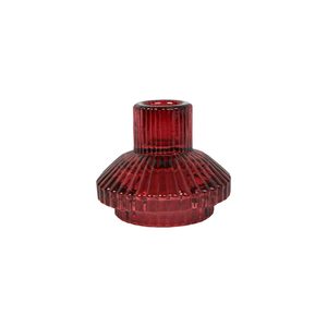 Italian-made Glass Candle Holder | Small | Burgundy Red
