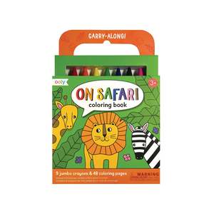 Carry Along Crayon & Colouring Book Kit - On Safari (Set of 10)