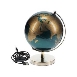 Adultgifts: USB World Globe Light - Blue And Gold