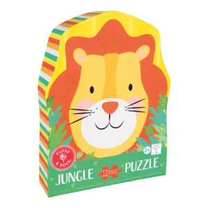 In Stock: Floss & Rock - Jungle - 12 Piece Shaped Puzzle in Shaped Box