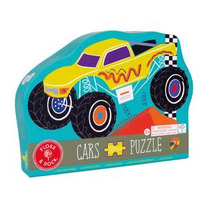 In Stock: Floss & Rock - 20pc Monster Truck Shaped Puzzle in Shaped Box - Cars
