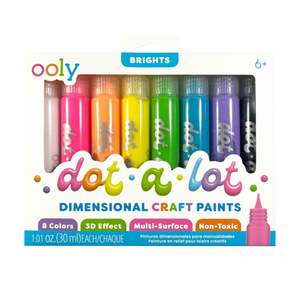 Ooly - Dot-a-Lot Dimensional Craft Paint Brights - Set of 8