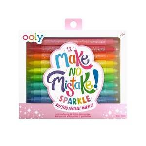 Wooden Toys 1: Ooly - Make No Mistake! Sparkle Erasable Glitter Markers - Set of 12