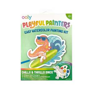Wooden Toys 1: Ooly - Playful Painters Easy Watercolour Painting Kit - Chills & Thrills Dinos - set of 25